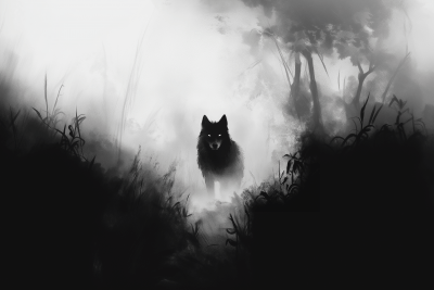 Silhouette of a Wolf