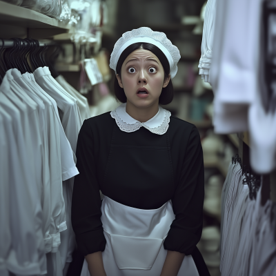 Terrified Maid in Uniform Shop