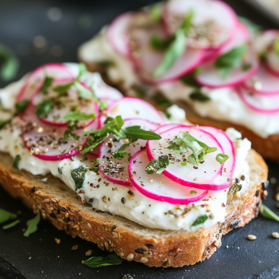 Open Faced Radish Sandwiches