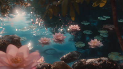 Serene Water Lilies on Lake