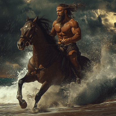 Poseidon Riding a Horse