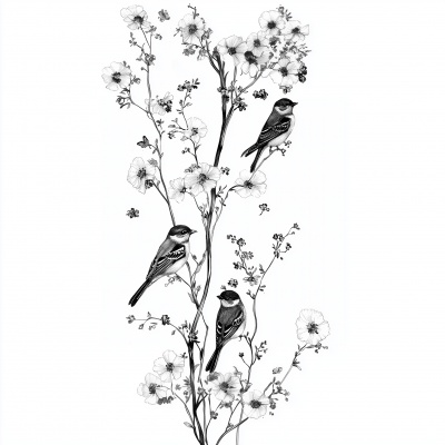 Wildflowers and Birds