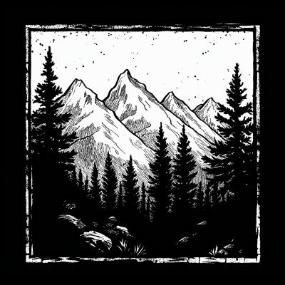 Mountain Silhouette Patch Design