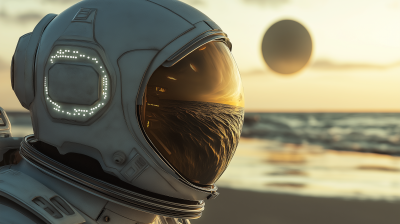 Astronaut’s Helmet Reflection