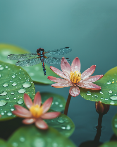 Close-up of a Dragonfly on a Flower