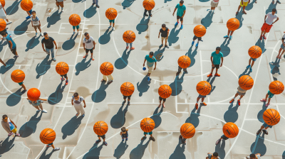 Synchronised Basketball Bouncing