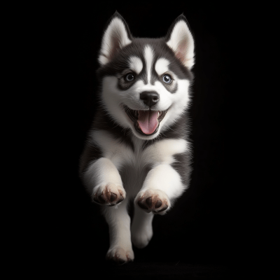 Happy Husky and Puppy