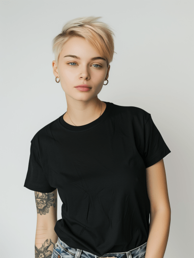 Beautiful Blonde in Oversized T-Shirt