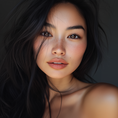 Natural Selfie of Asian Woman