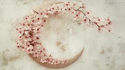 Cherry Blossom Crescent Moon