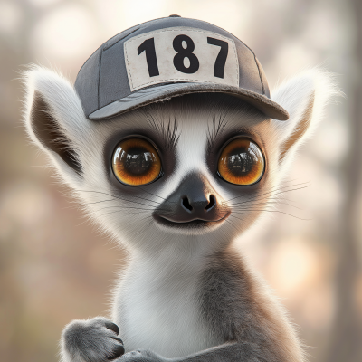 Cute Lemur with Cap