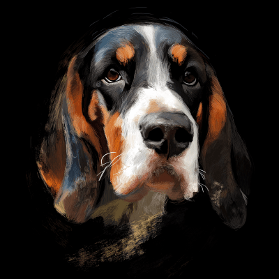 Watercolor Sketch of a Basset Hound