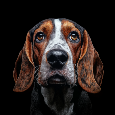 Basset Hound Watercolor Portrait