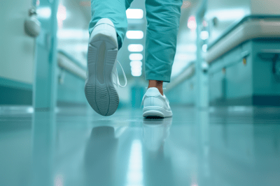 Nurse Sneaker on Hospital Floor