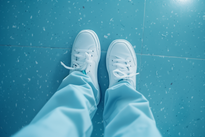 Nurse Sneaker on Hospital Floor