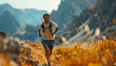 Man Running in Hills