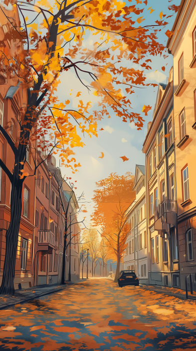 Autumn Sunset in the City