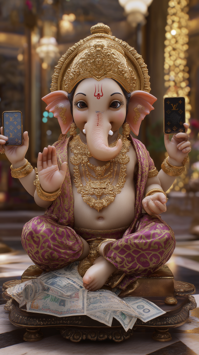 Colorful Teen Ganesha