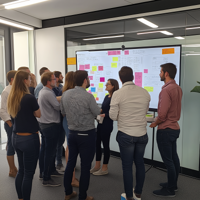 Standup Meeting at Kanban Screen