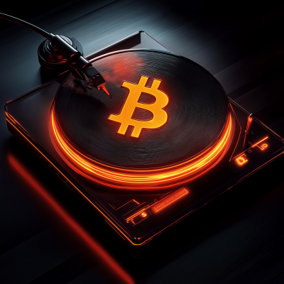 Glowing Bitcoin Record Player