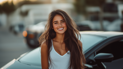 Smiling Brunette Woman Photo