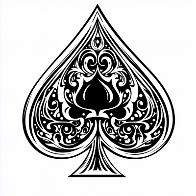 Ace of Spades Line Art