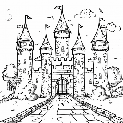 Castle Coloring Page