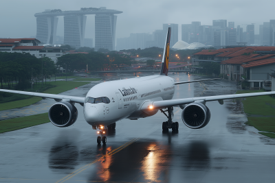 Airbus A350 Over Marina Bay