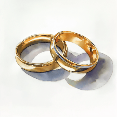 Watercolor Wedding Rings