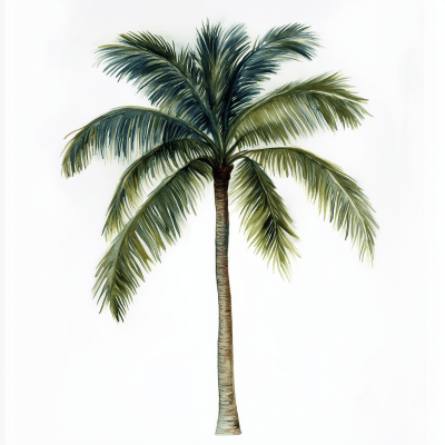 Watercolor Palm Tree