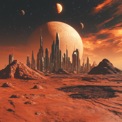 Futuristic Mars Skyline