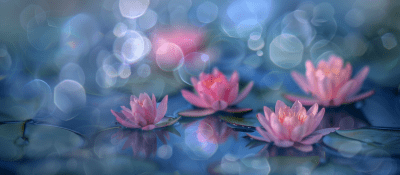 Stylized Water Lilies Painting