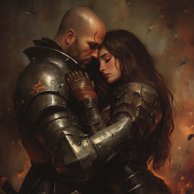 Knight and Love Embrace