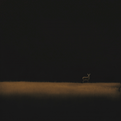 Mysterious Deer in the Dark Night