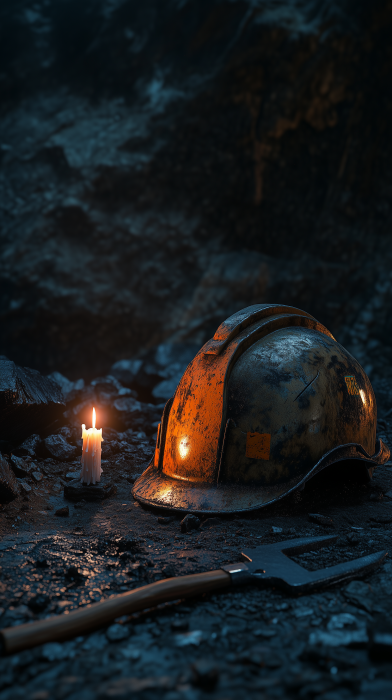 Mining Equipment and Candlelight