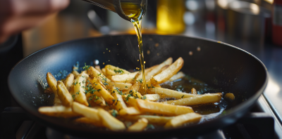 Pouring Oil into Pan