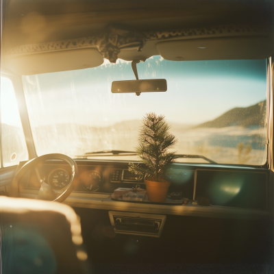 VW Campervan in Desert