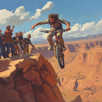 Thrilling Desert Bike Jump