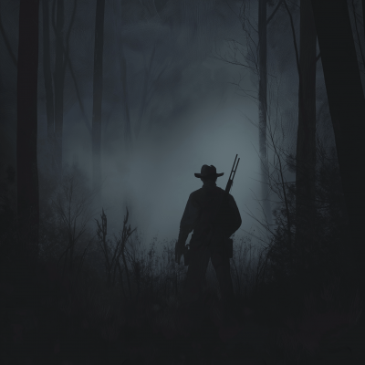 Creepy Hunter in the Woods