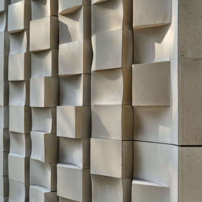 Protruding Squares Wall