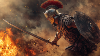 Roman Soldier in Battle