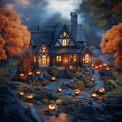 Idyllic Halloween Setting