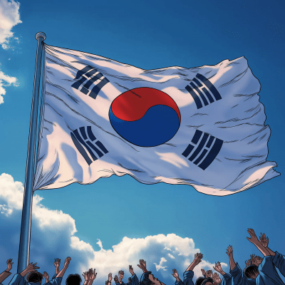 Korean Flag in the Sky