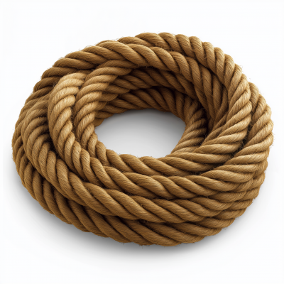 Coiled Rope on White Background