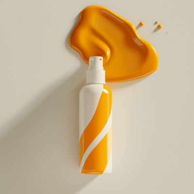 Sunscreen Bottle Pouring Liquid