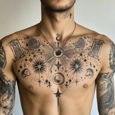 Occult Chest Tattoo Design