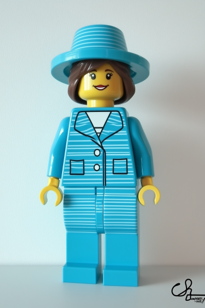 Female Lego Minifigure in Blue