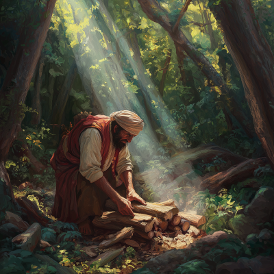 Ali Baba Gathering Firewood