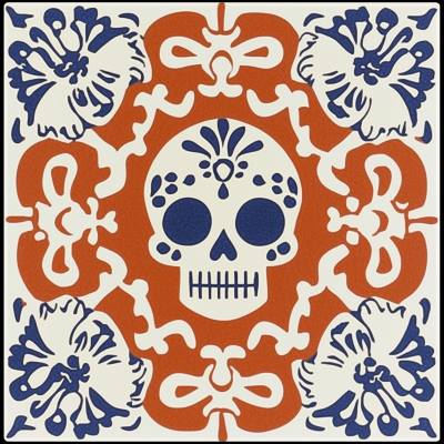 Mexican Skull Tile