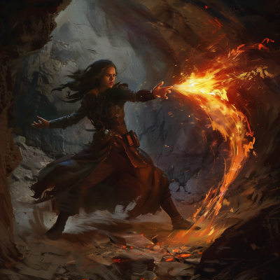 Female Magic Ranger Casting Firebolt